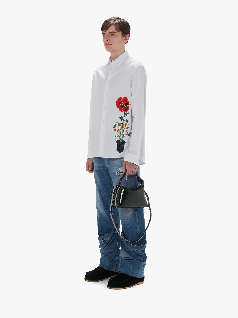 SHIRT WITH FLOWER POT EMBROIDERY - 4