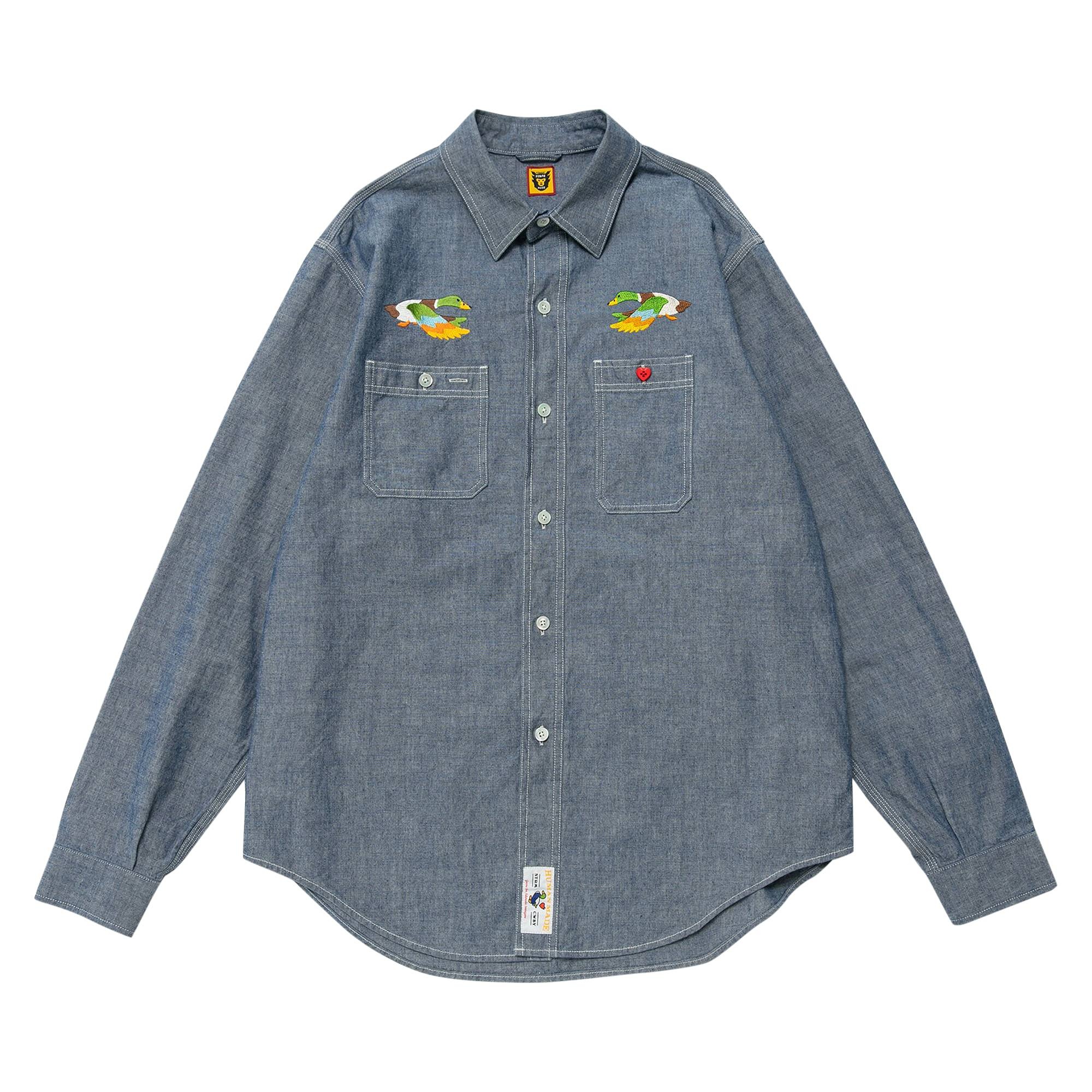 Human Made Chambrey Long-Sleeve Shirt 'Blue' - 1