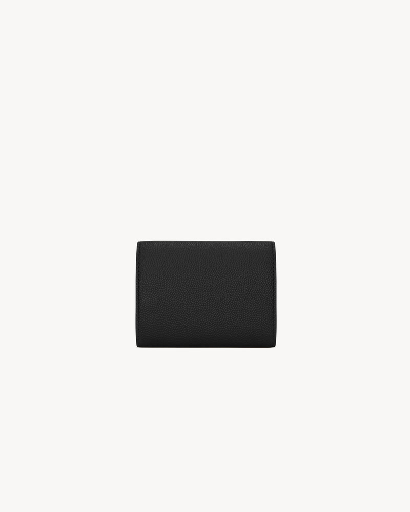 SAINT LAURENT TINY WALLET IN GRAIN DE POUDRE EMBOSSED LEATHER outlook