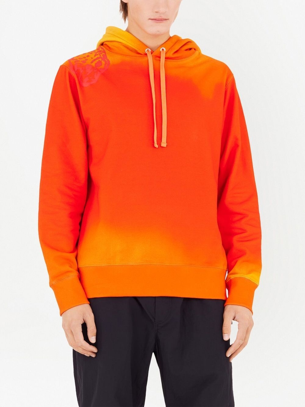 sunset-print cotton hoodie - 3