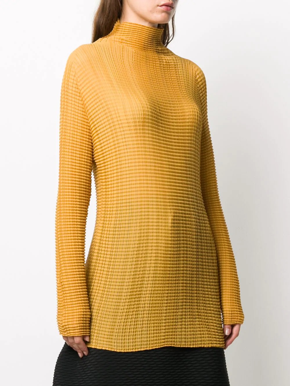 pleated long-sleeved top - 3