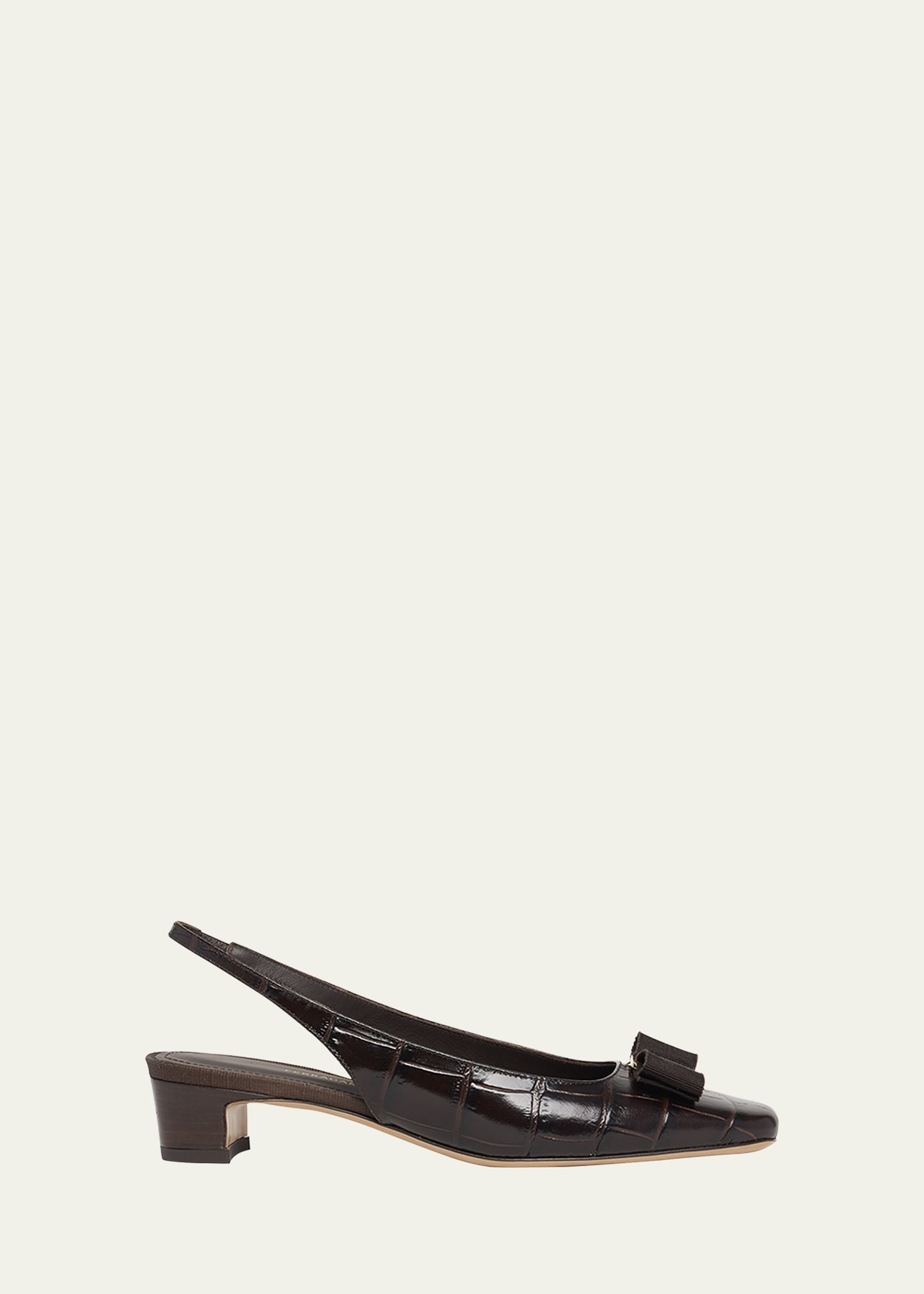 Rivada Embossed Bow Slingback Pumps - 1