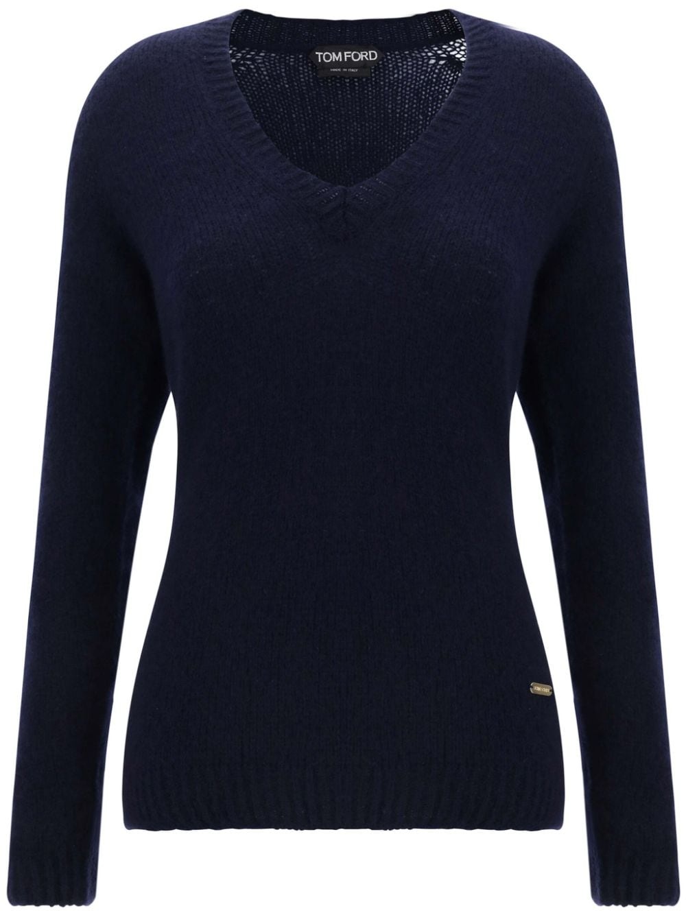 Seamless cashmere-silk knit V-neck jumper - 1