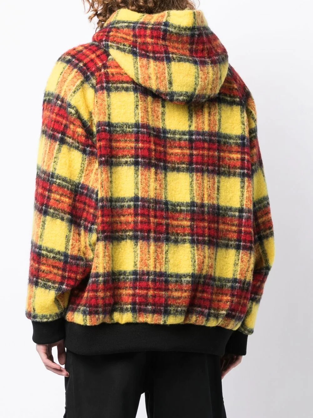 plaid-check print hoodie - 4