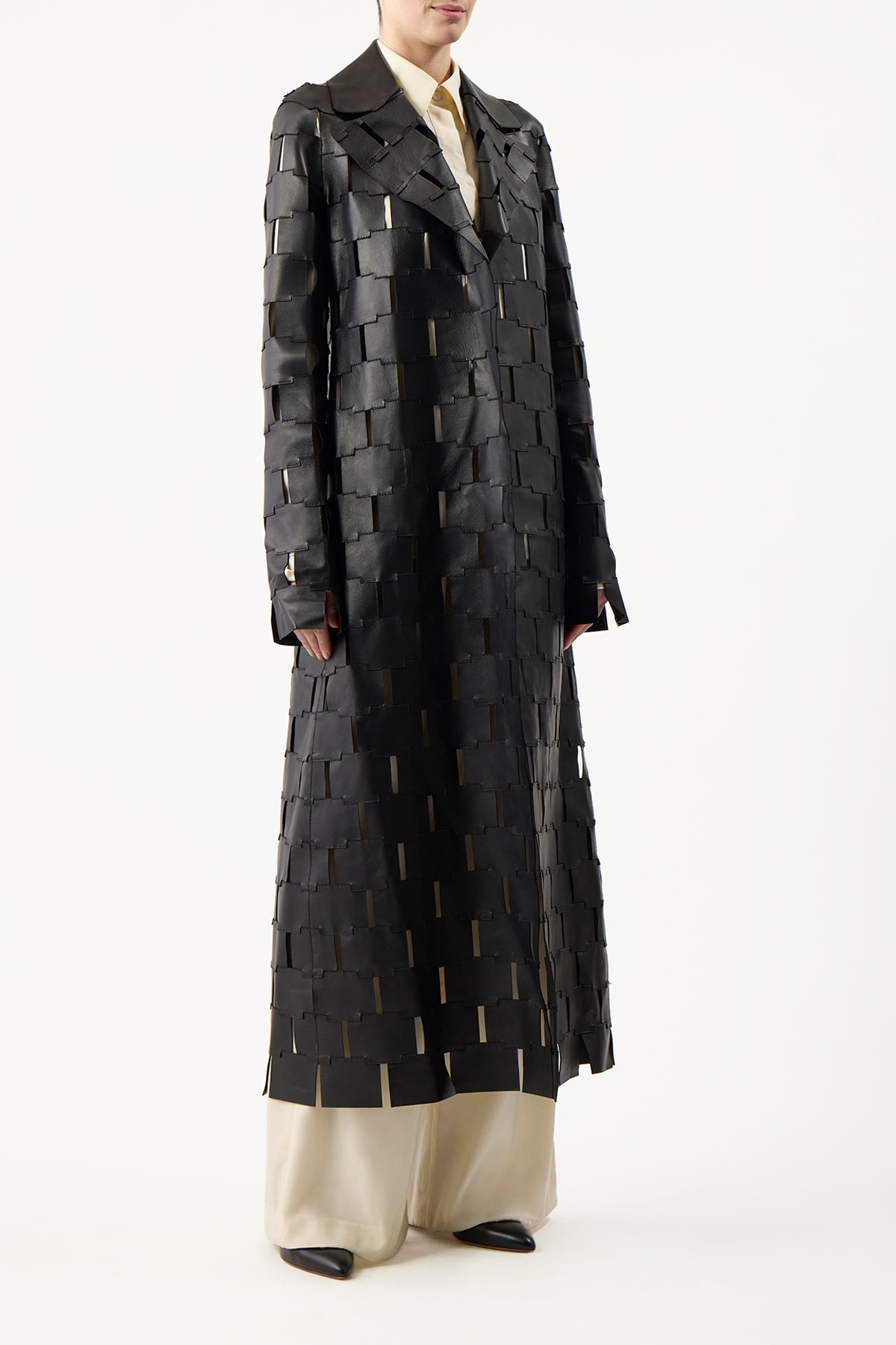 Nesbitt Coat in Black Leather - 4