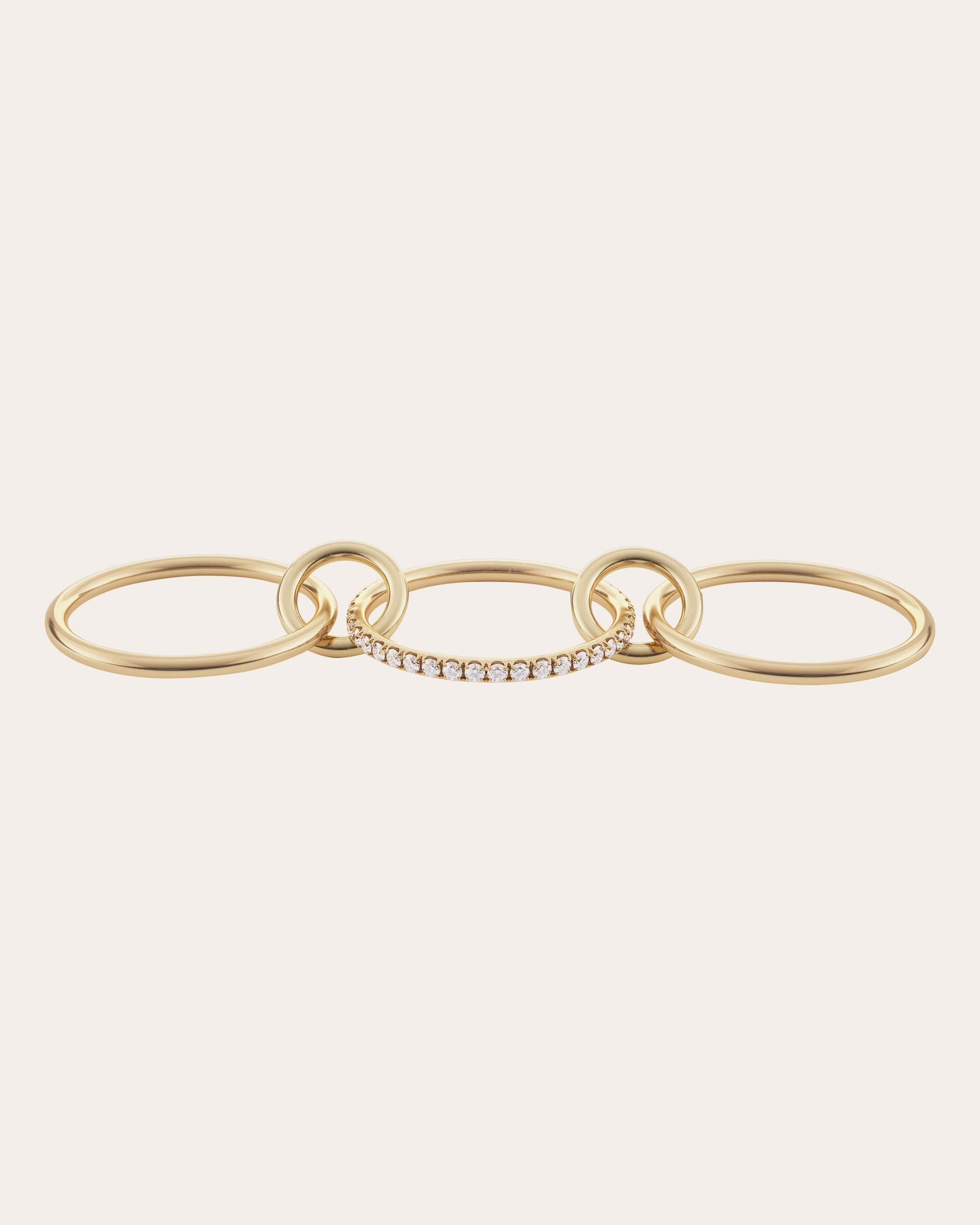 Sonny 18K Gold Diamond Linked Rings - 4