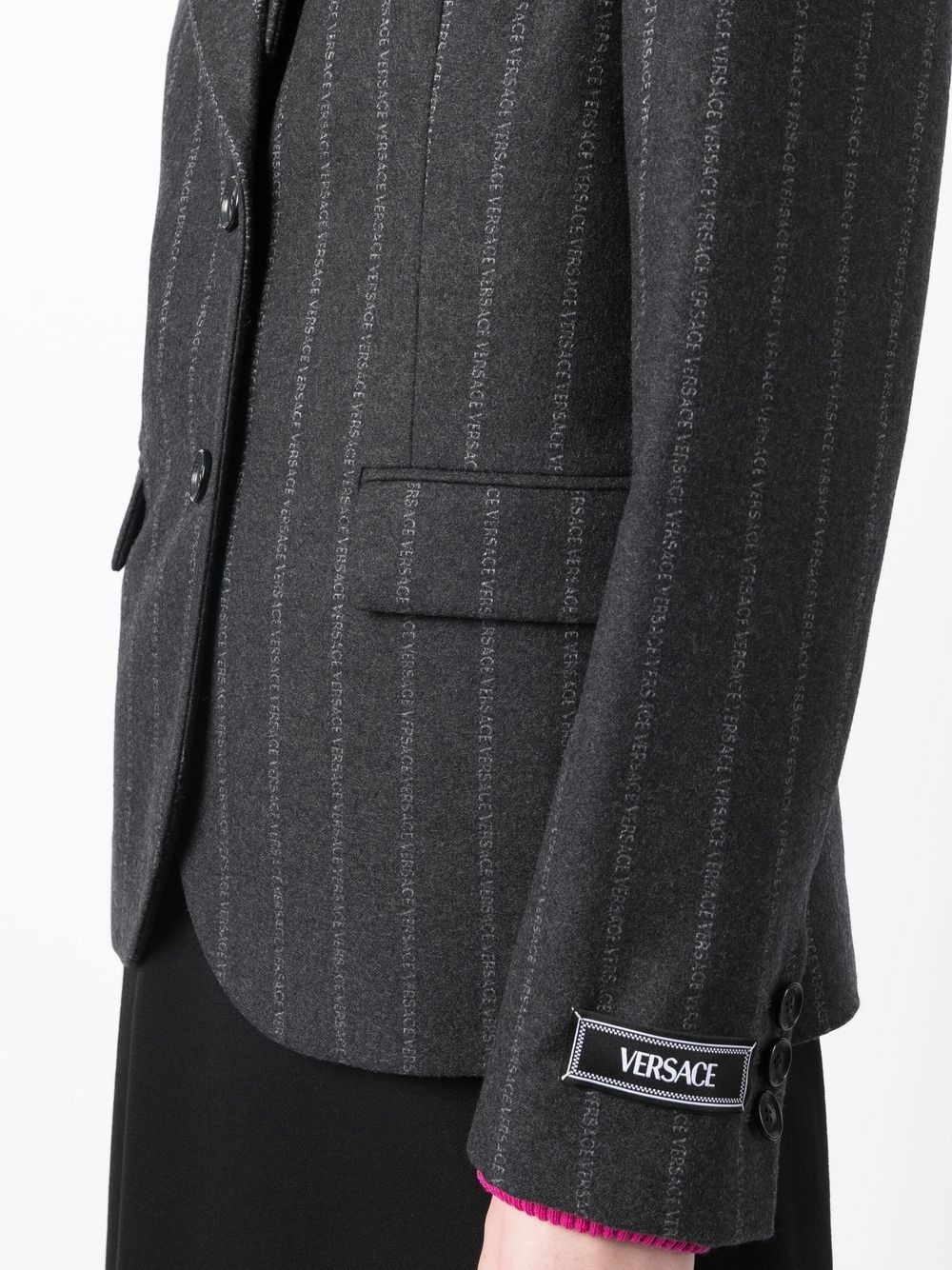Ges logo-pinstripe blazer - 5