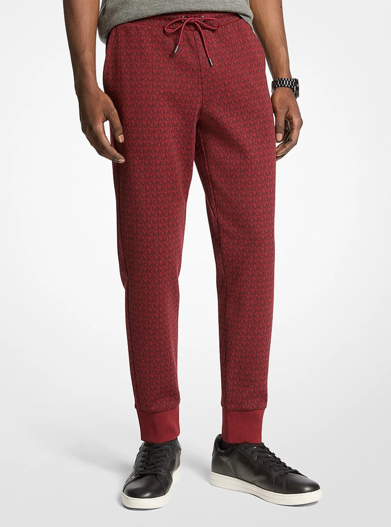 Signature Logo Print Cotton Blend Joggers 1