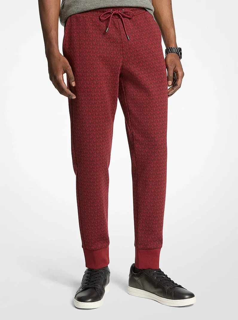 Signature Logo Print Cotton Blend Joggers - 1