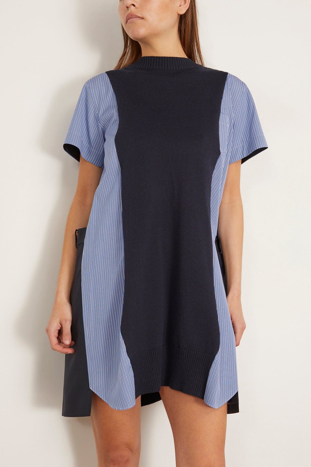 国内より1WEEK【sacai】Wool Knit x Cotton Poplin Dress Wool Knit x Cotton Poplin Dress | sacai Official Store