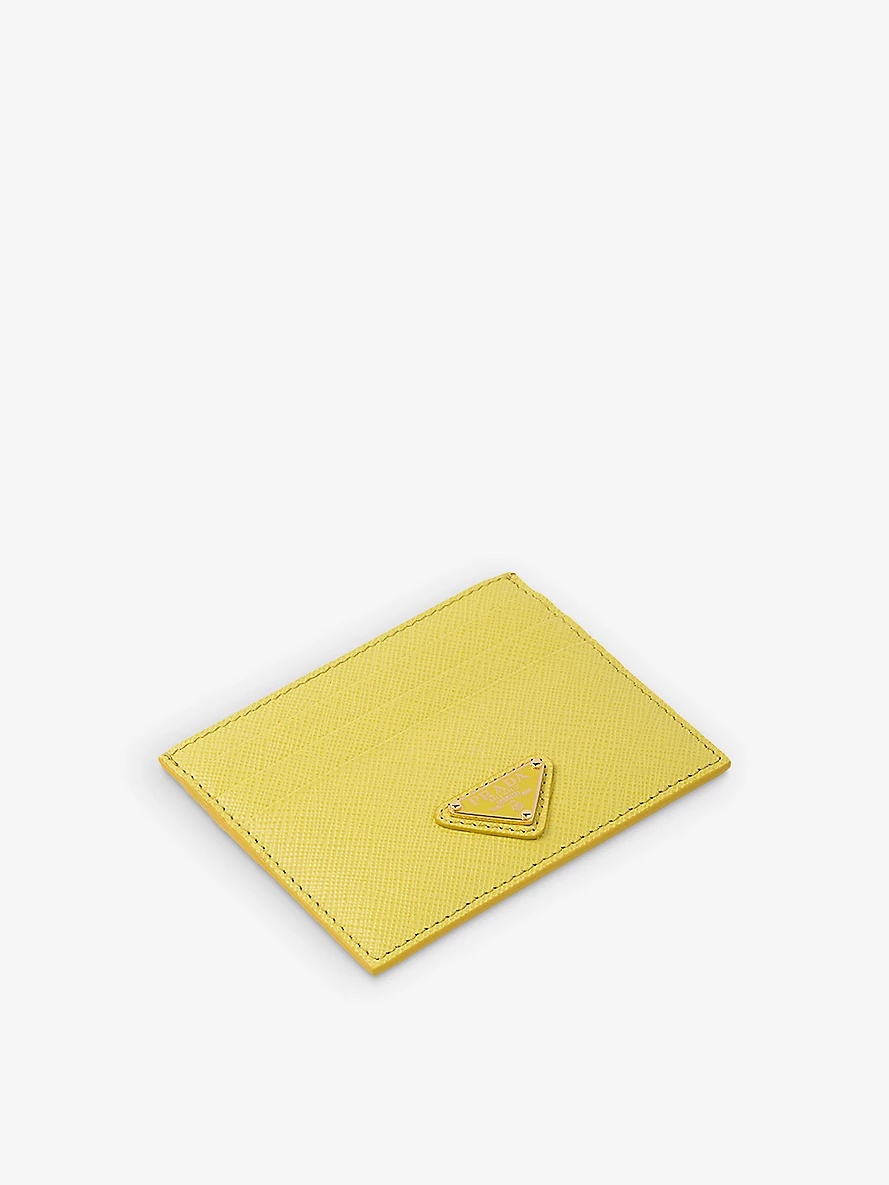 Logo-plaque saffiano leather card holder - 2