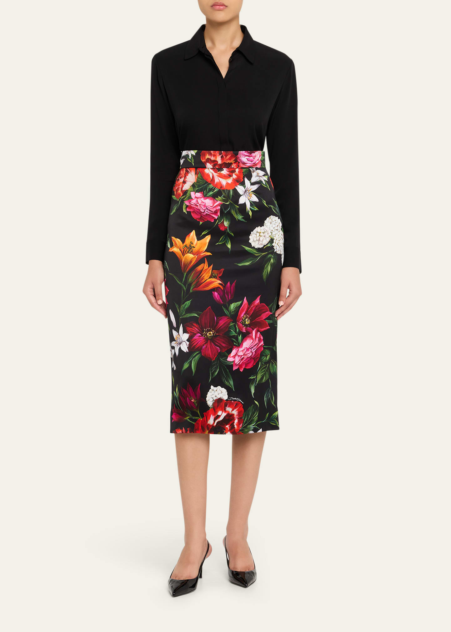 Floral Bouquet Midi Skirt - 2