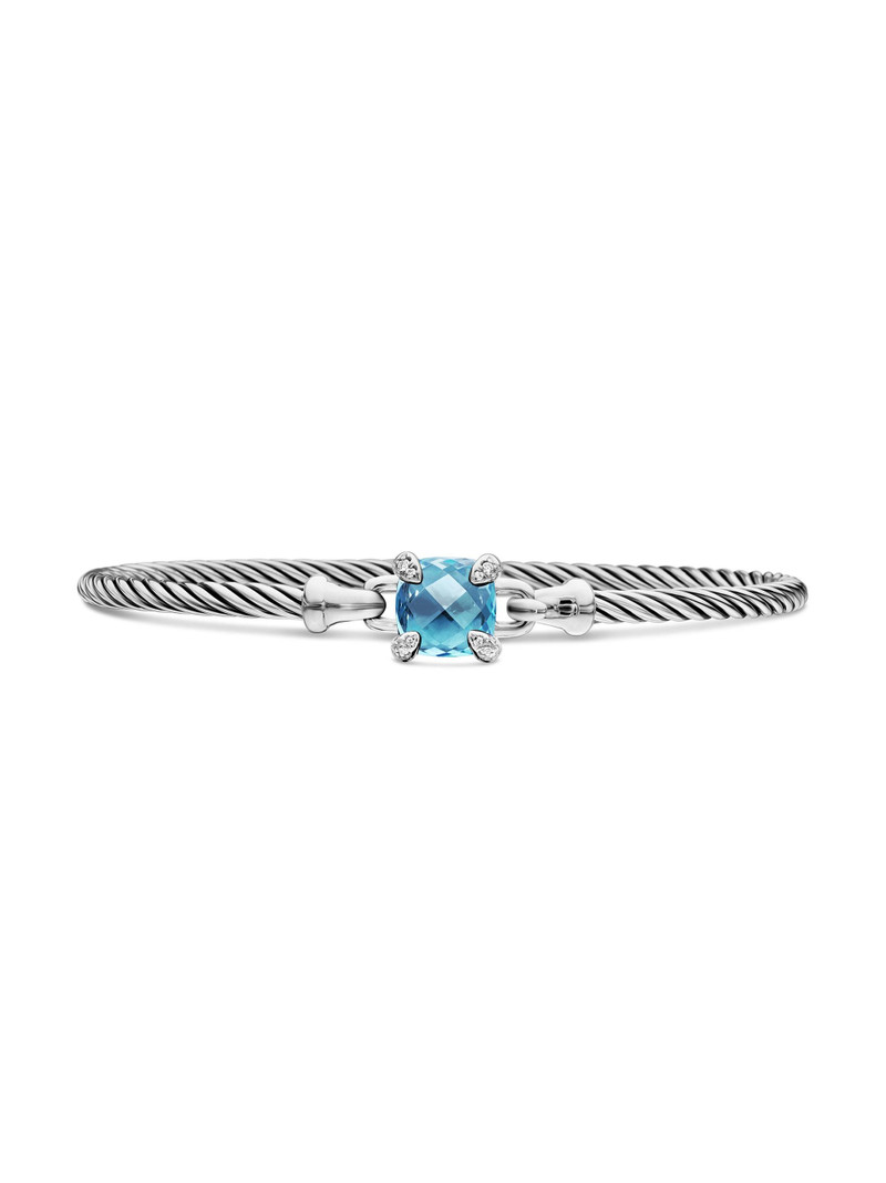 Women's Chatelaine Bracelet in Sterling Silver - Blue Topaz 1