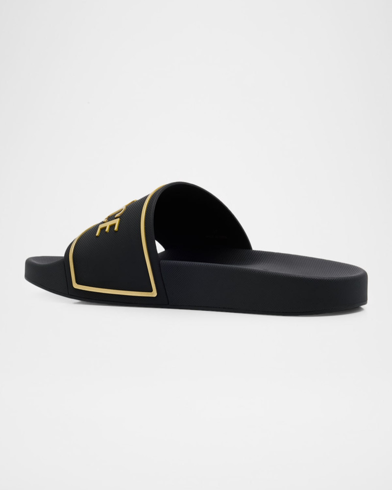 VERSACE JEANS COUTURE Men's Embossed Logo Rubber Pool Slides outlook