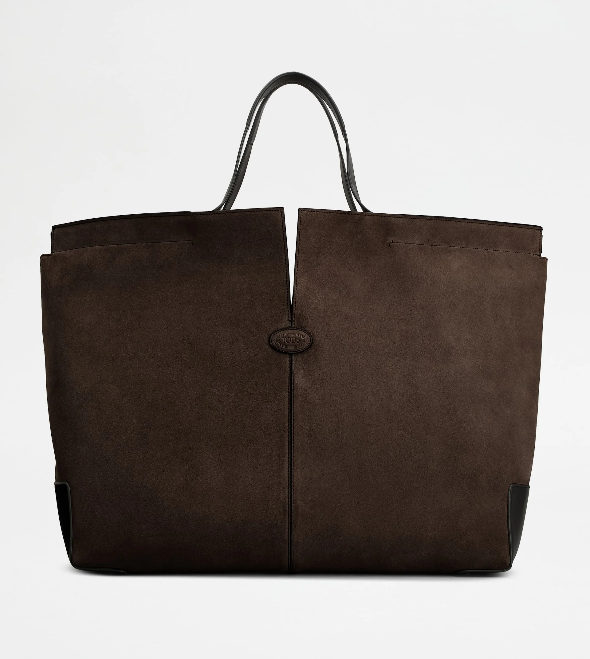 TOD'S DI BAG FOLIO IN LEATHER MAXI - BROWN, BLACK - 1