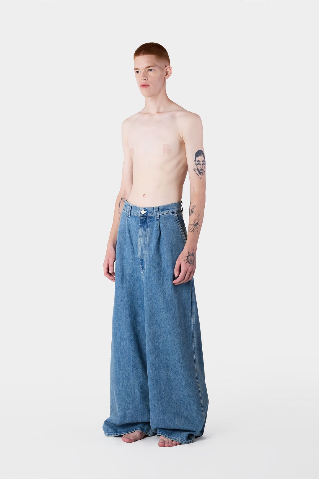 EXTRA OVER PANTS / light washed denim - 5