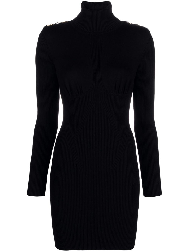 knitted long-sleeve minidress 1