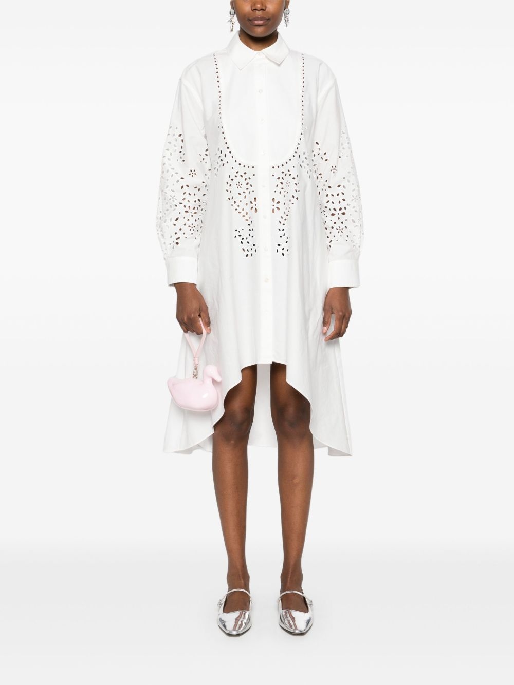 cotton embroidered shirt dress - 2