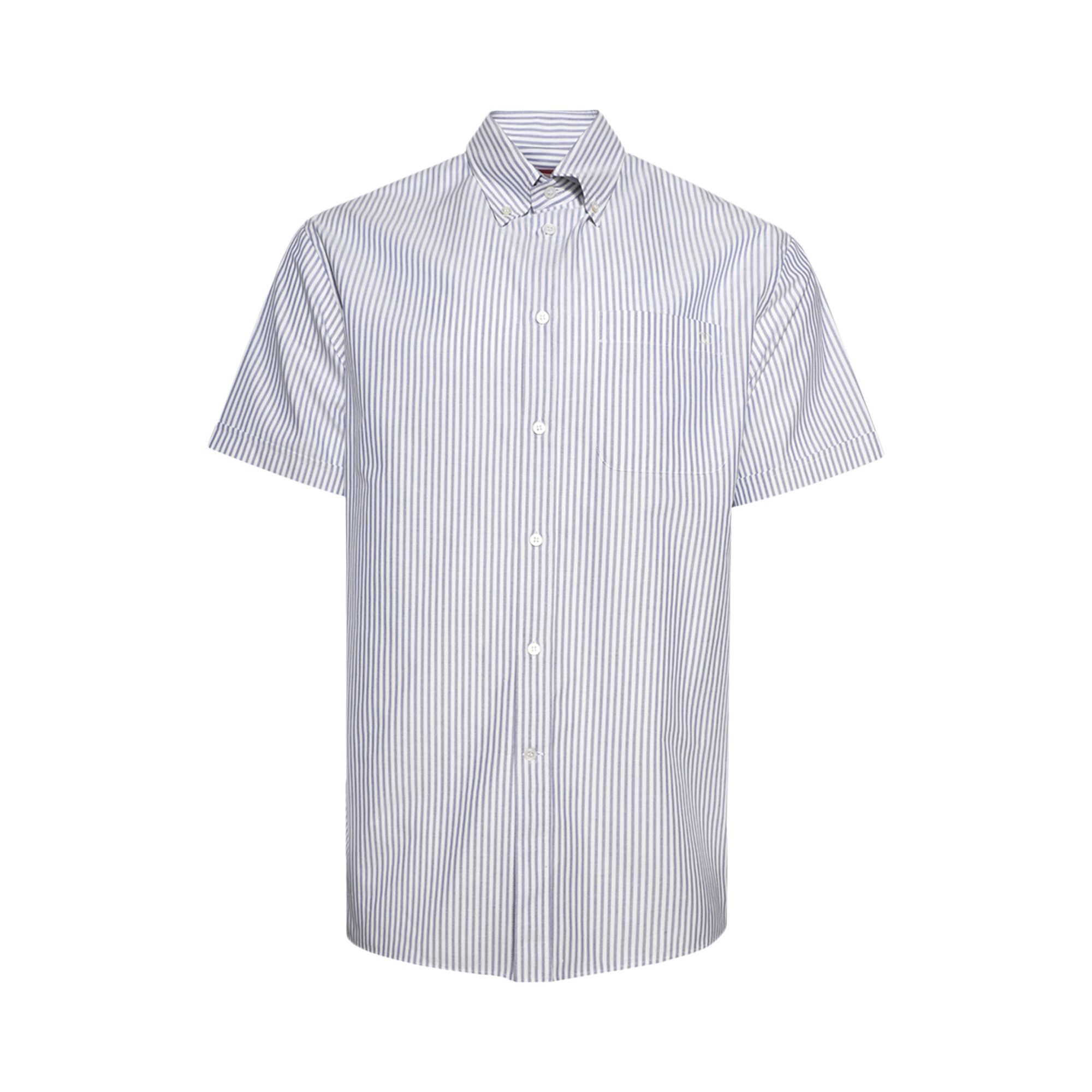 Valentino Striped Button-Up Shirt 'White/Blue' - 1