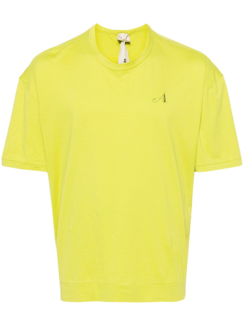 logo-embroidered cotton T-shirt - 1