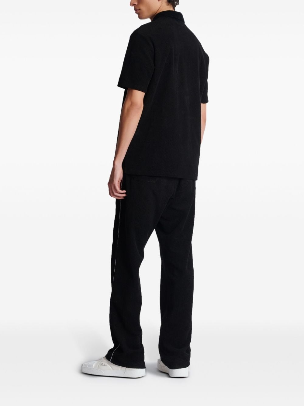 monogram velvet cotton polo shirt - 4