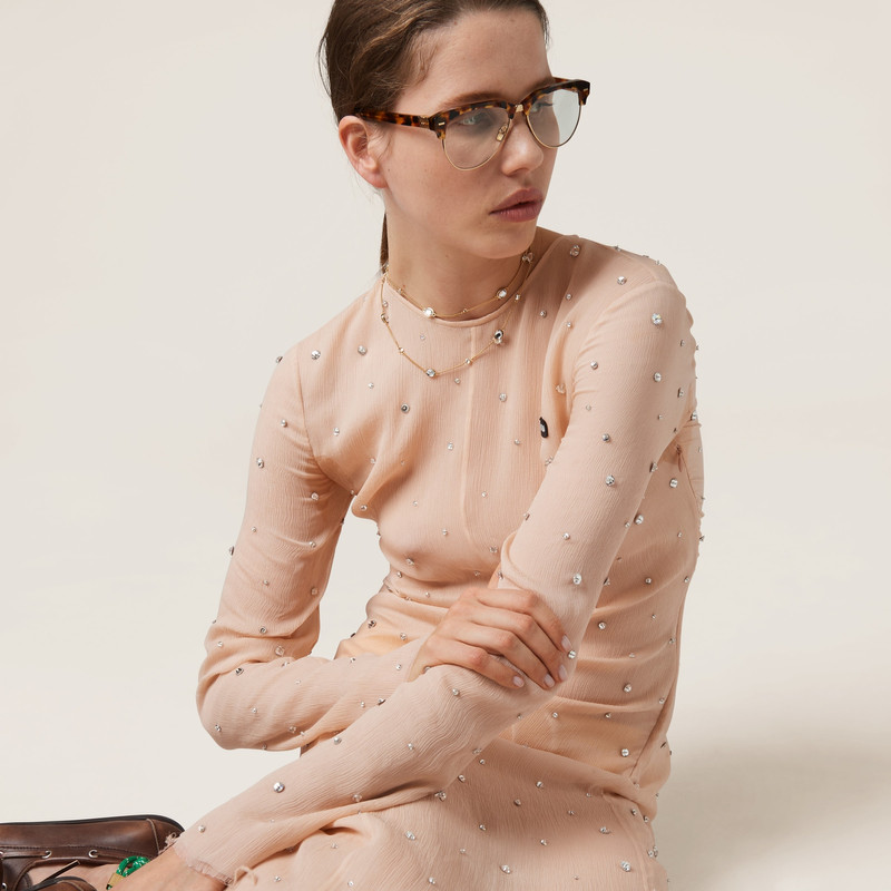 Miu Miu Metal necklace with crystals outlook