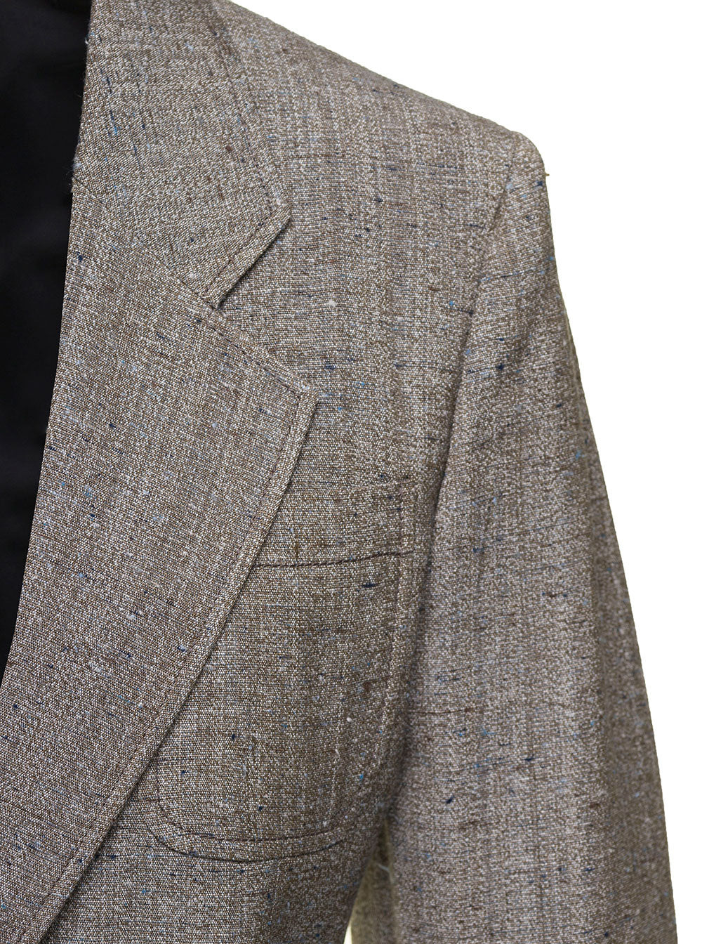 Bottega Veneta Women Grey Single-Breasted Slim-Fitted Jacket With Single Button In Viscose Blend Wom - 3