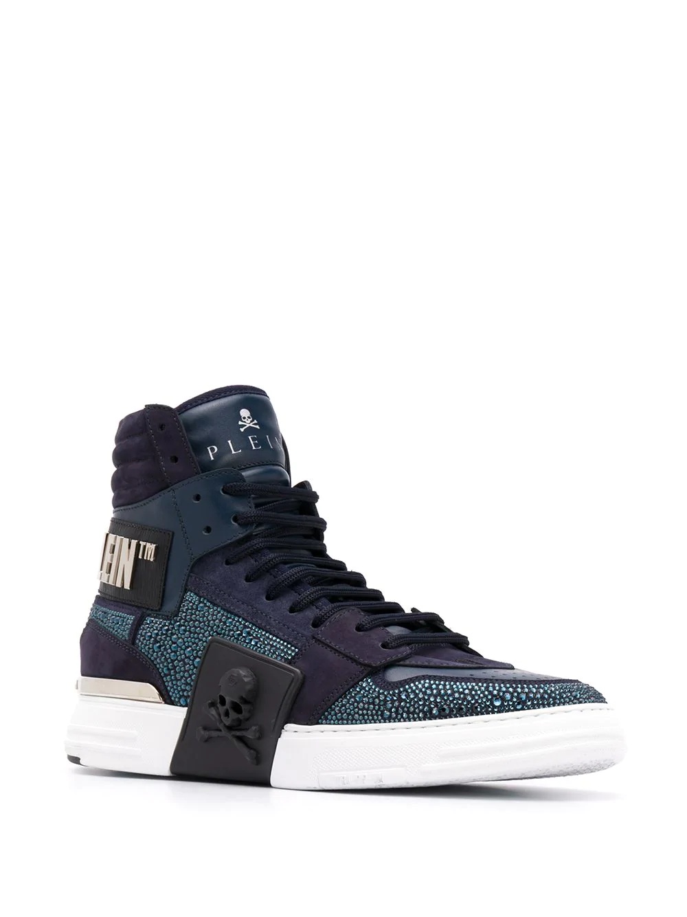 crystal-embellished high-top sneakers - 2