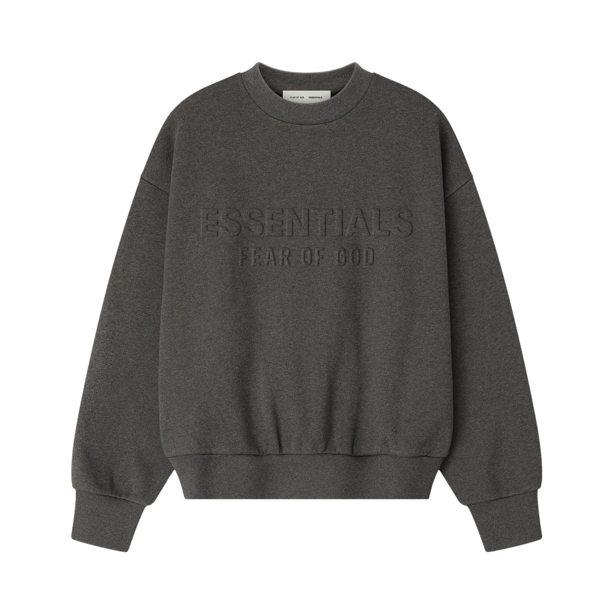 Fear of God Essentials Embossed Classic Crewneck Sweatshirt 'Charcoal Heather' - 1