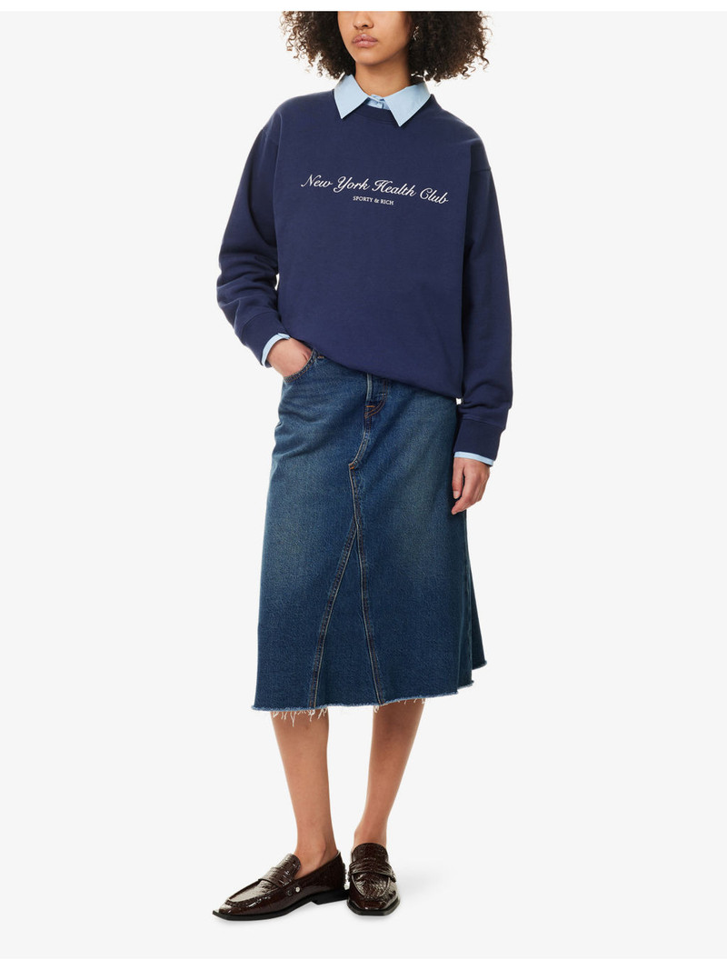 Sporty & Rich Health Club Oversized Cotton Sweatshirt outlook