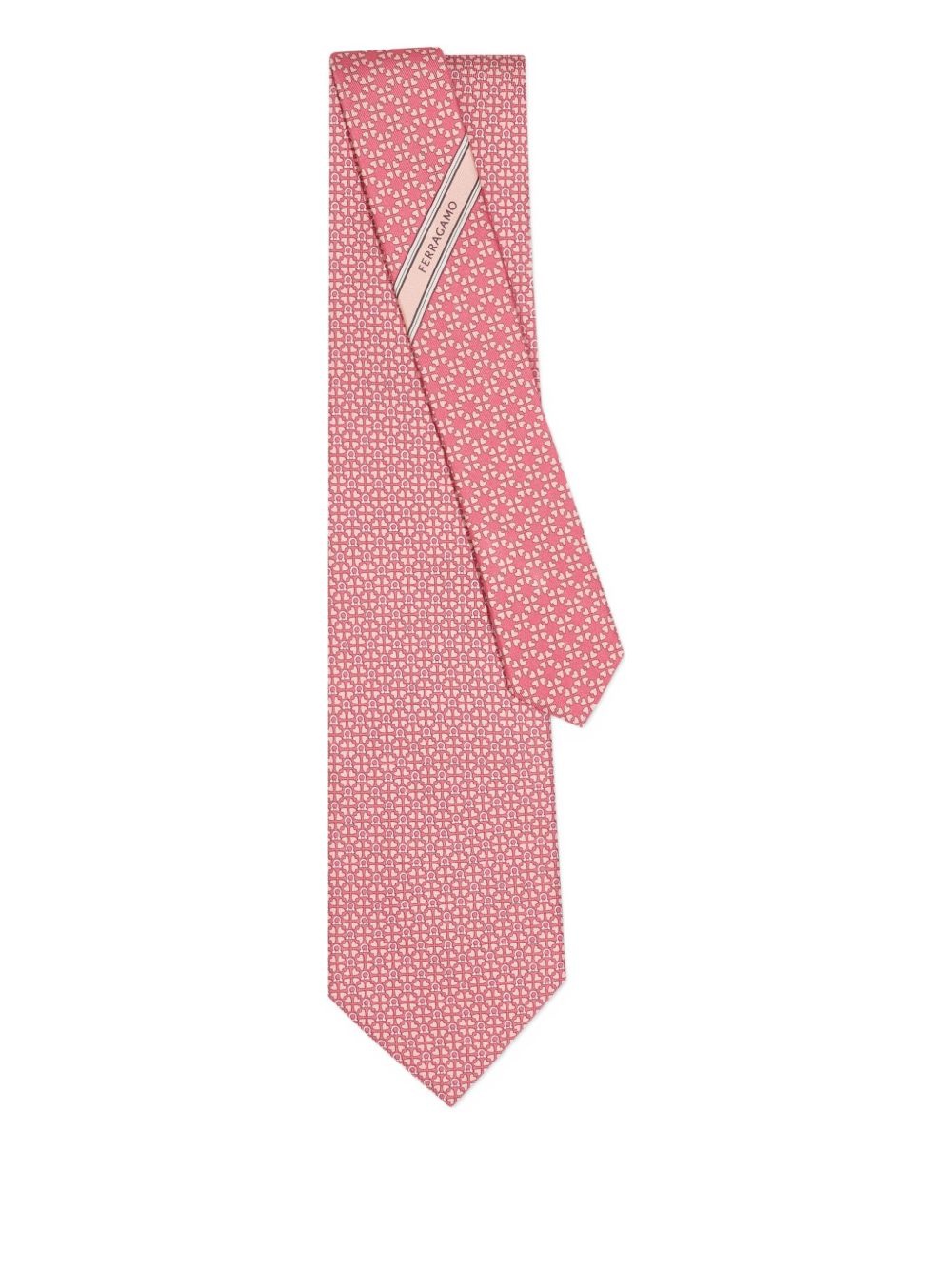 patterned silk tie - 1