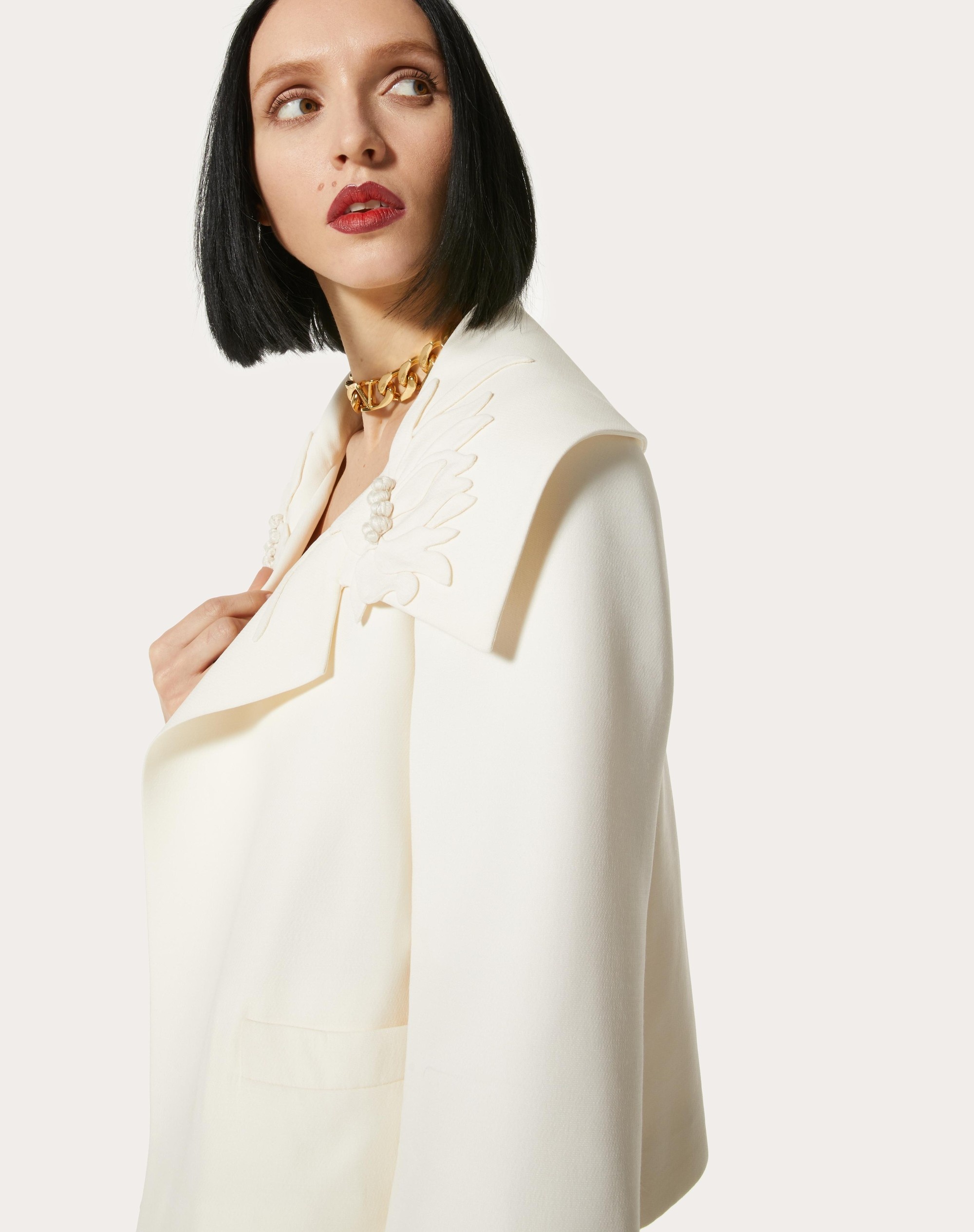 PETITE EMBROIDERED CREPE COUTURE JACKET - 5