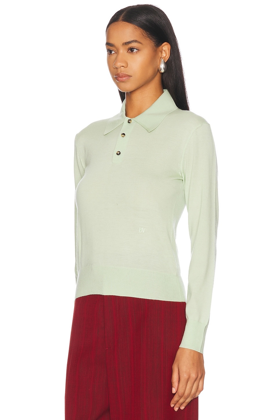 Long Sleeve Polo Top - 2