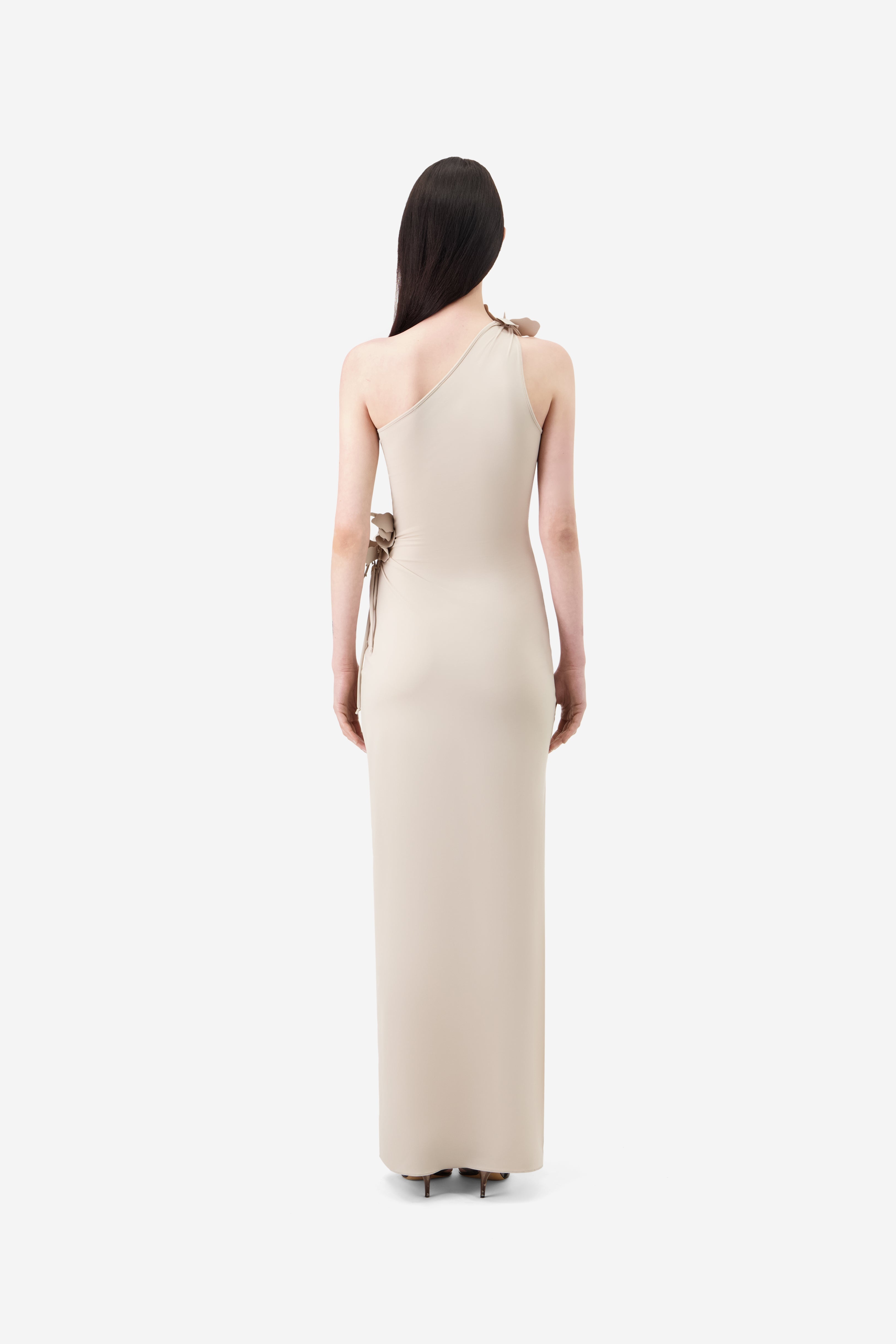 Asymmetric Flower Gown - 5