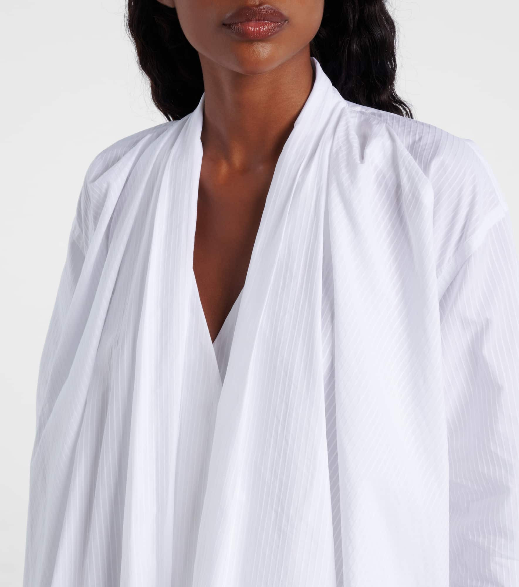 Draped cotton poplin shirt dress - 4