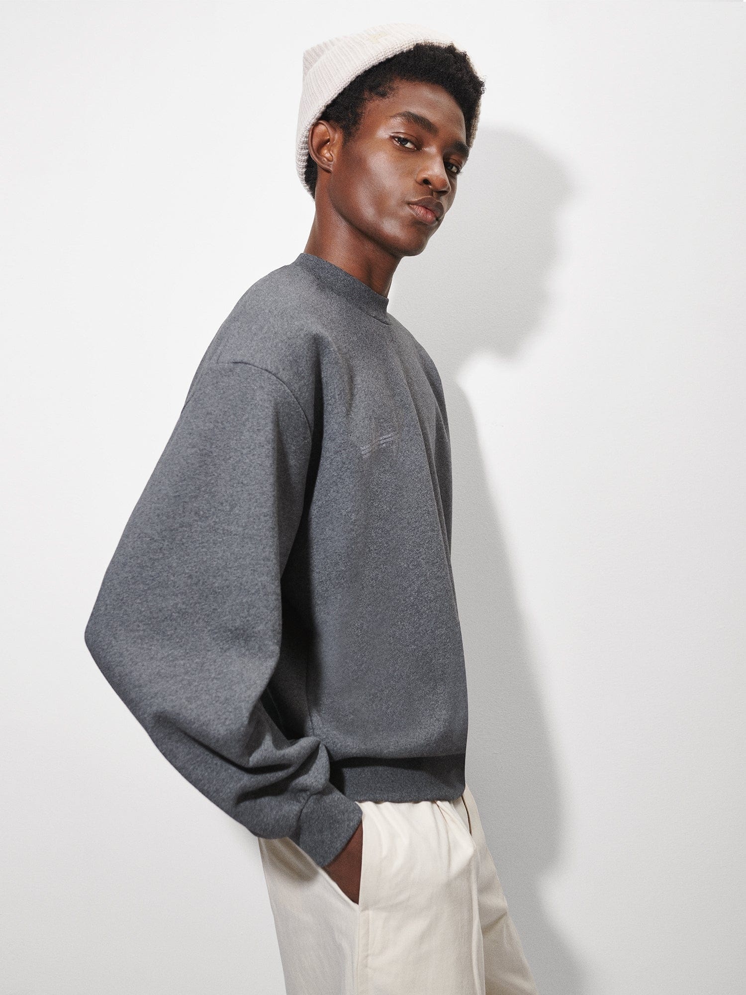 Mens Reclaimed Cotton Sweatshirt - Reclaim Charcoal - 5