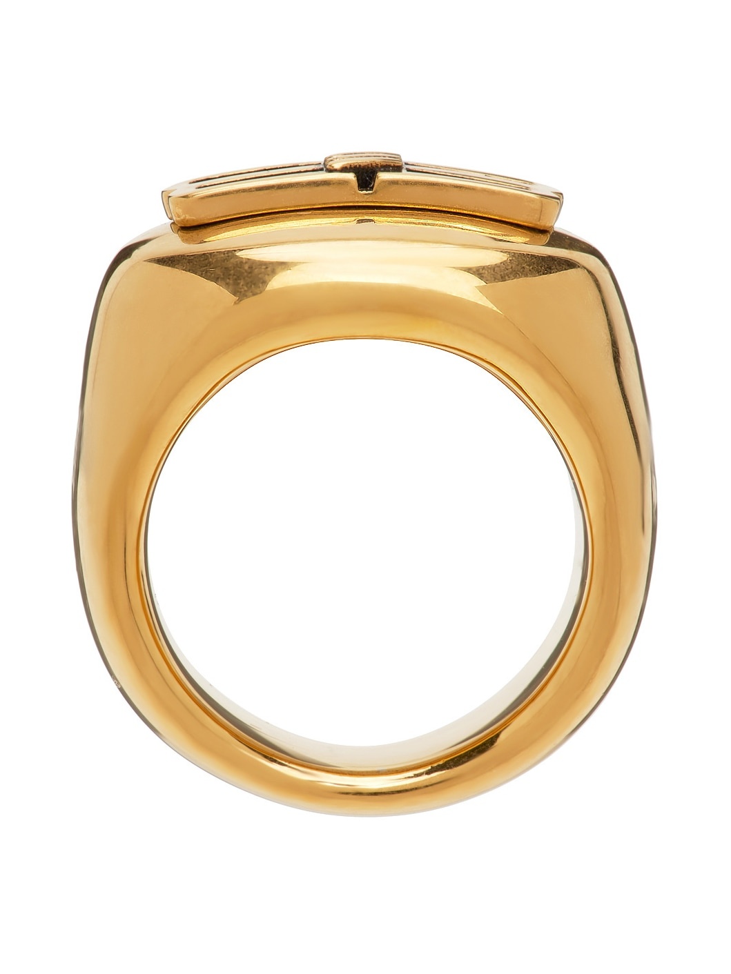 Gold 'BB' Icon Ring - 4