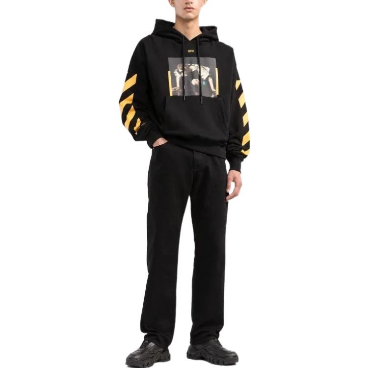 Off-White Caravaggio Print Hoodie 'Black Yellow' OMBB037C99FLE0111018 - 4