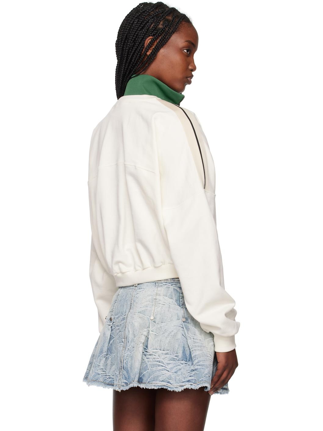 Off-White & Green Oval Palm Sweatshirt - 3
