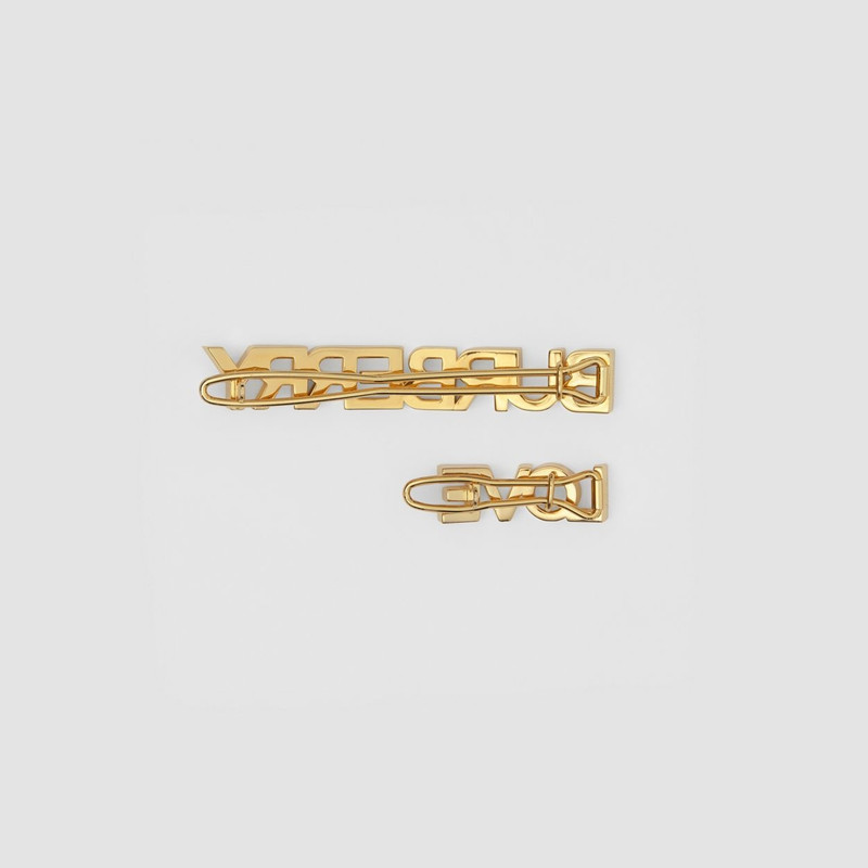 Gold-plated Logo and Love Hair Clips 4