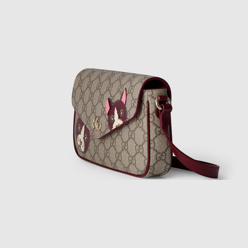 GUCCI GG mini shoulder bag with cat detail | REVERSIBLE