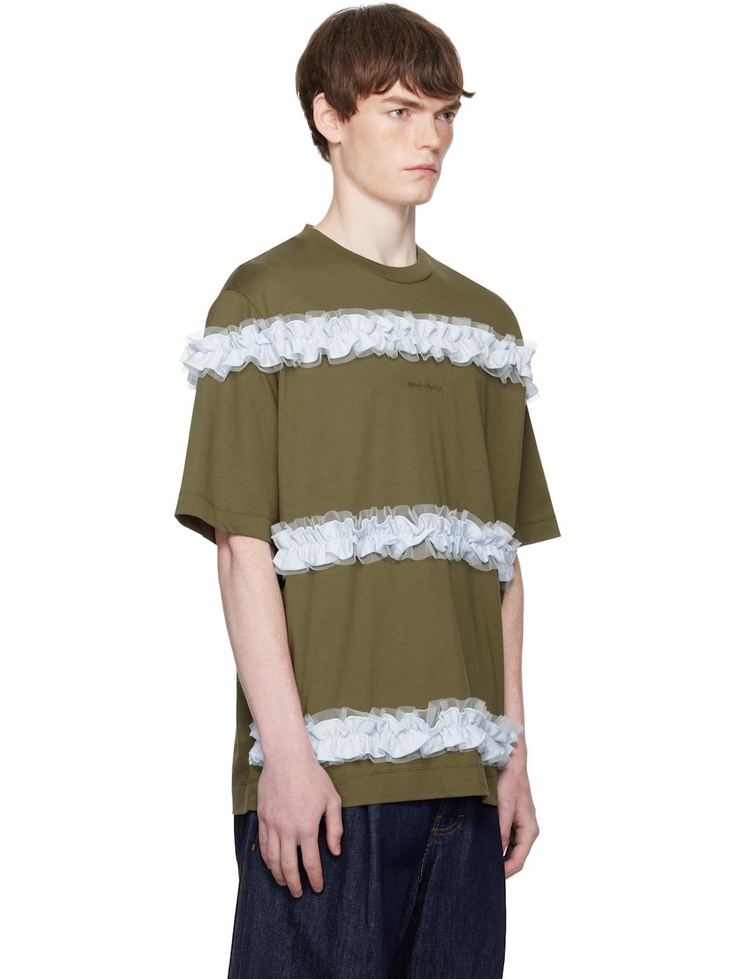 Khaki Ruffle Frill T-shirt - 2