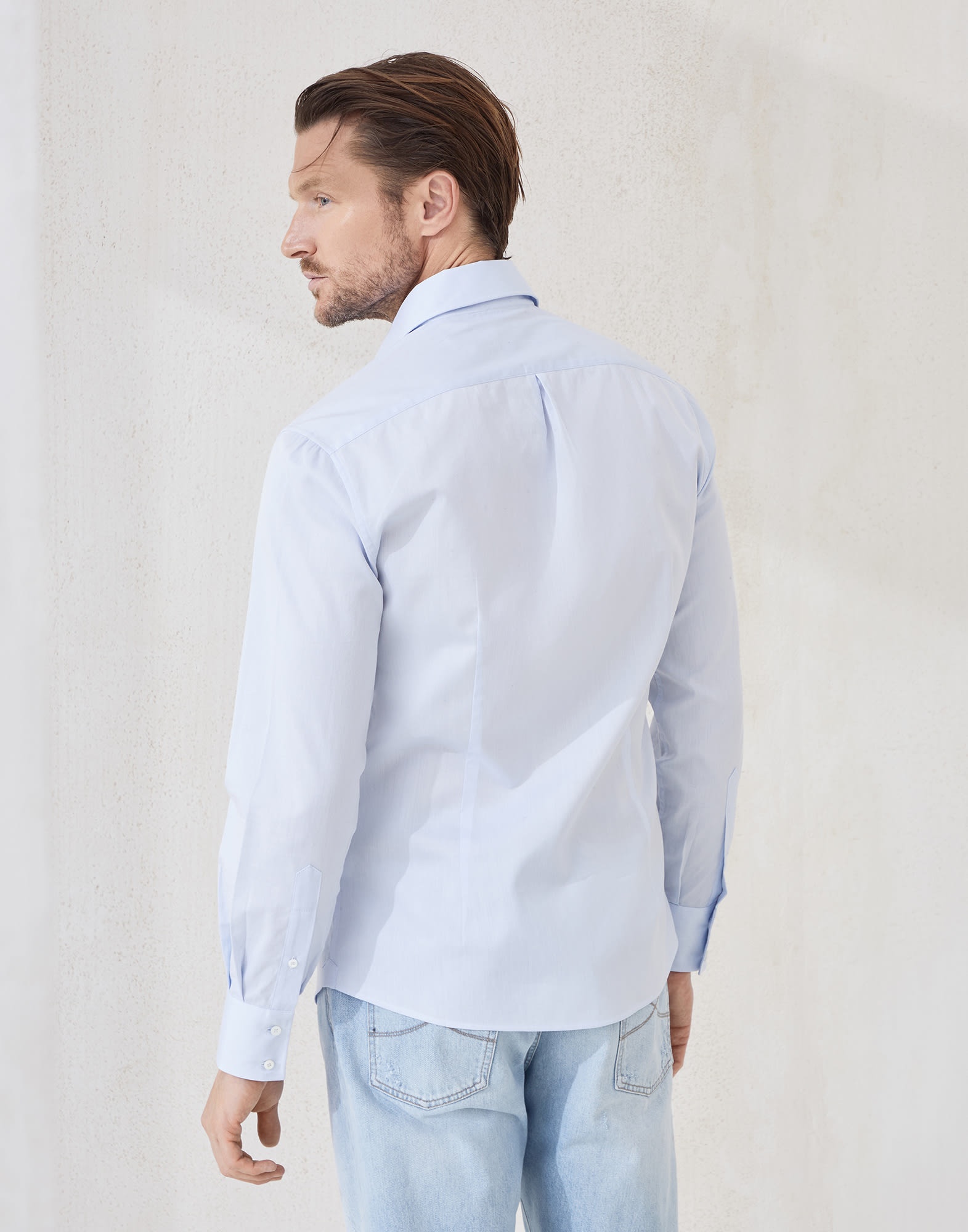 Twill slim fit shirt with spread collar - 2