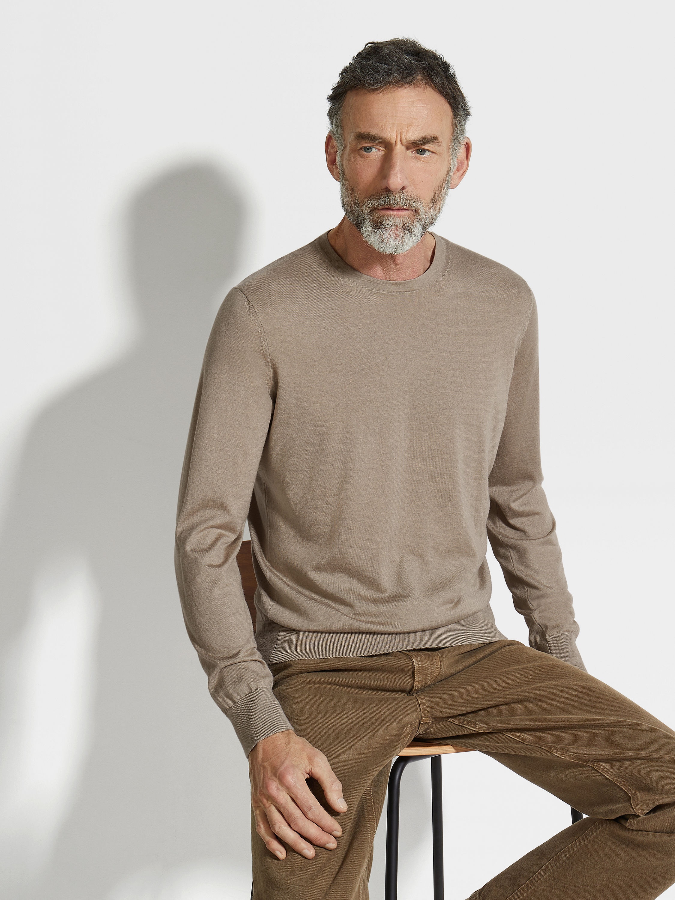 LIGHT TAUPE CASHSETA CREWNECK - 3