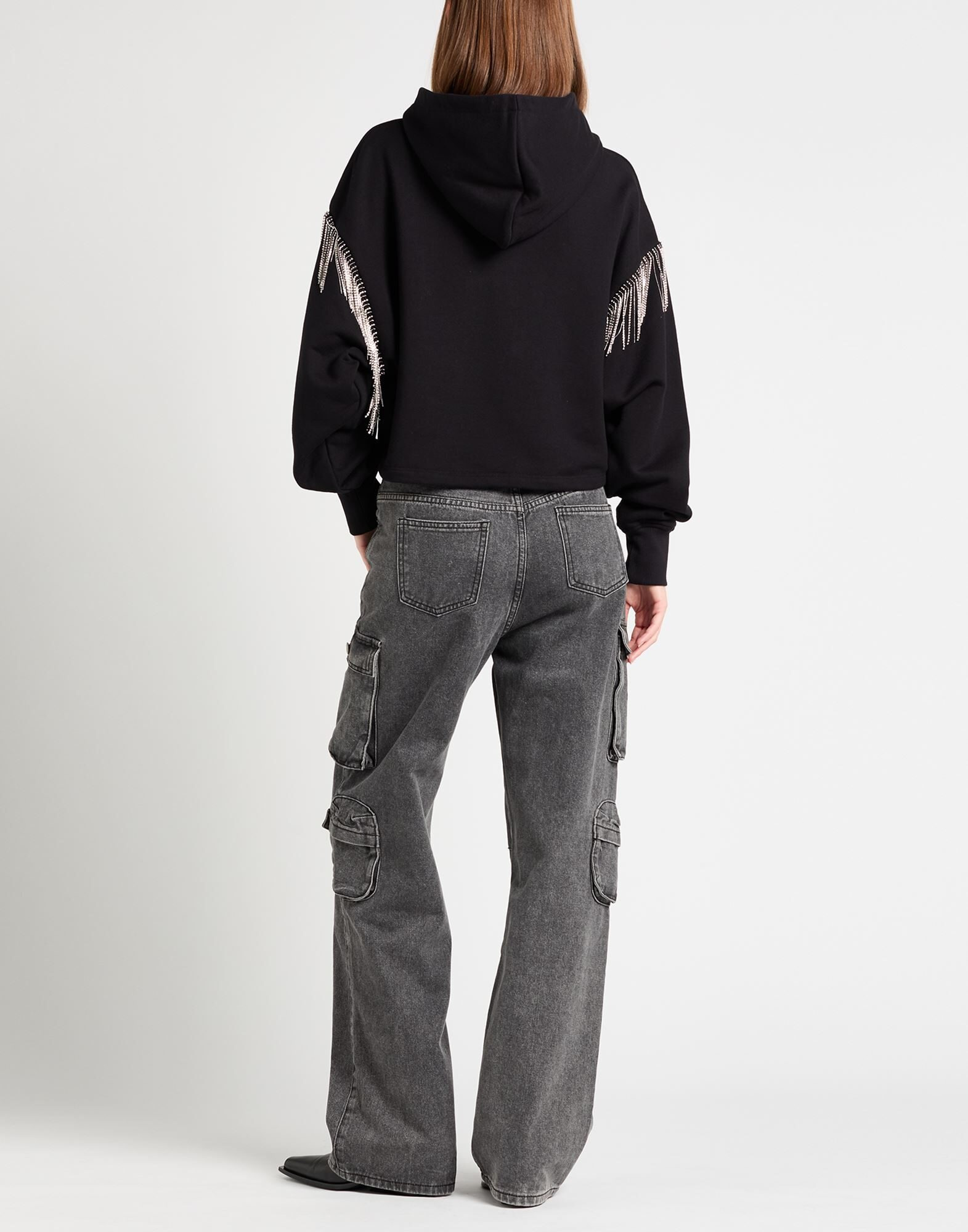 Black Women's Hooded Sweatshirt - 3