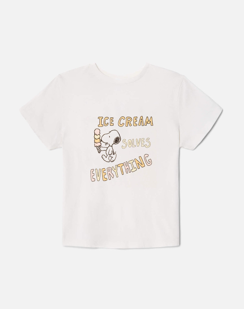 Classic Tee Snoopy Ice Cream - Vintage White 1