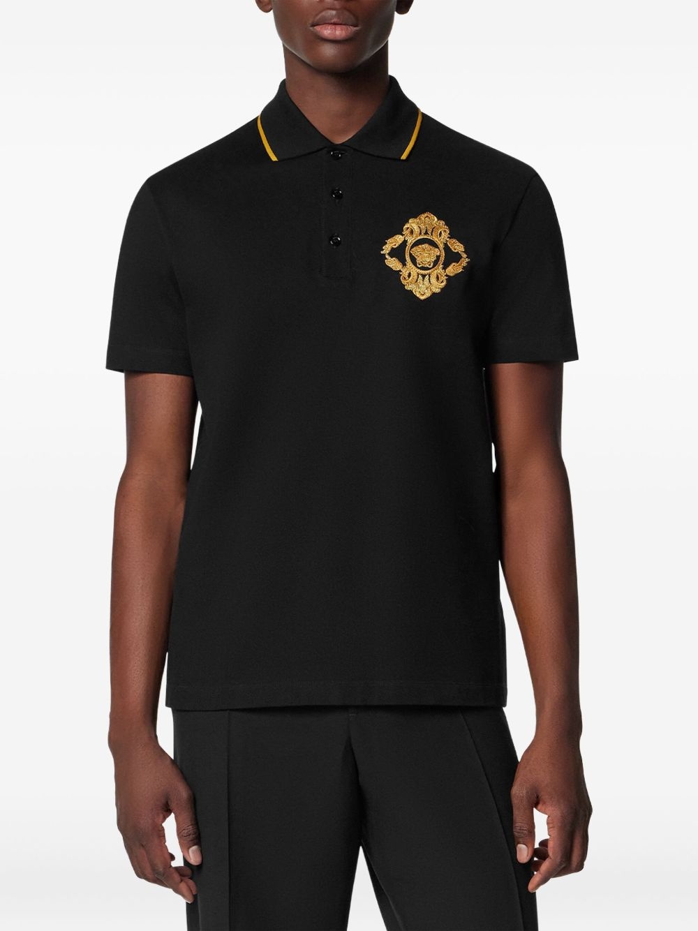 Architectural Baroque-embroidered polo shirt - 3