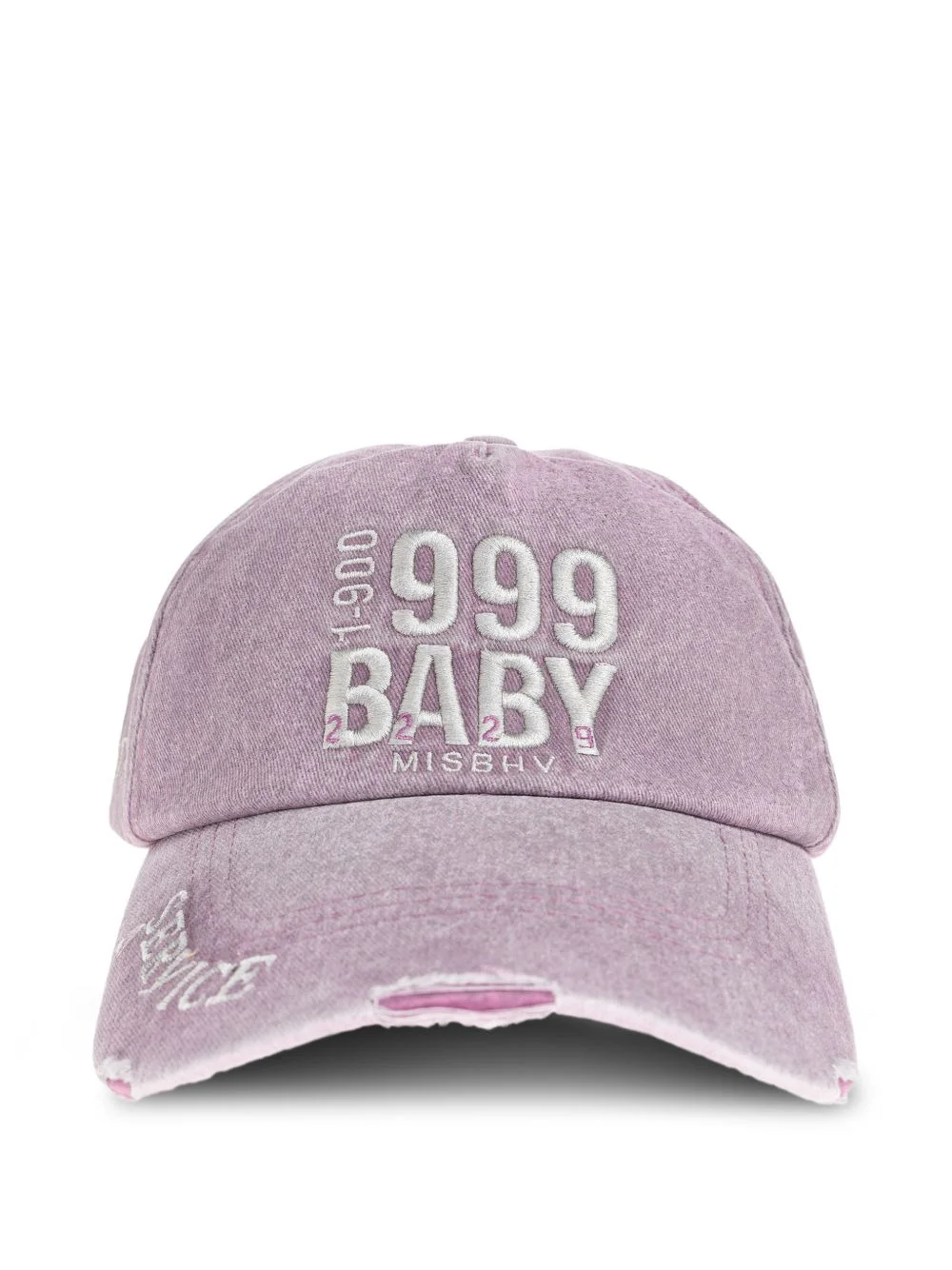 embroidered distressed cap - 1