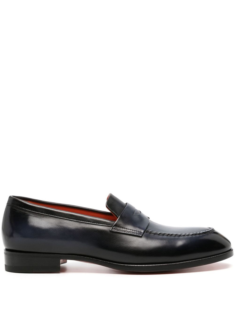 faded leather penny loafers 1