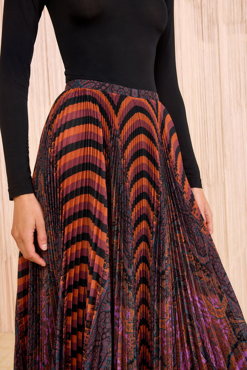 Shayna High Waist Pleated Midi Skirt 3